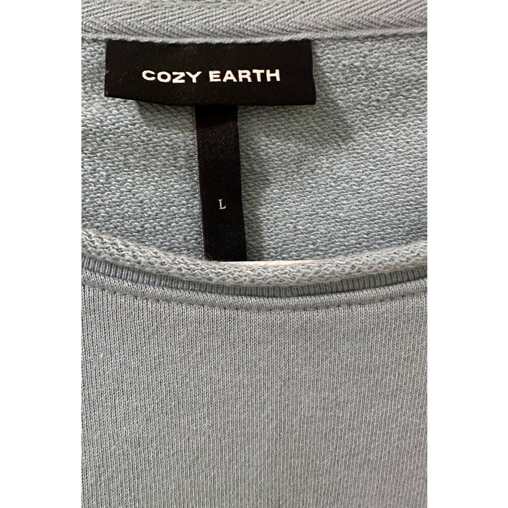 Cozy Earth Organic Cotton Pullover Wide-Leg Pant Set L Top XL Bottoms Sage Blue - Picture 4 of 14